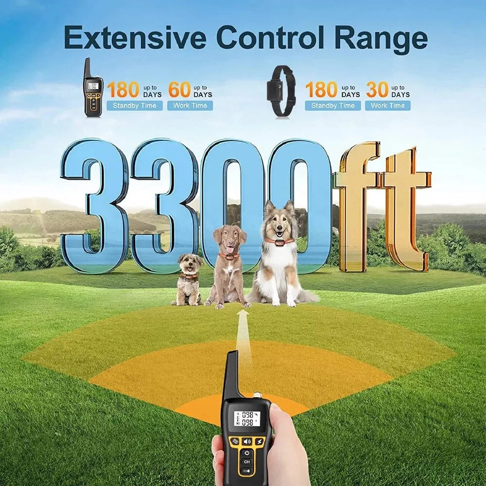 Long Range Dog Training Collar - Waterproof Rechargeable