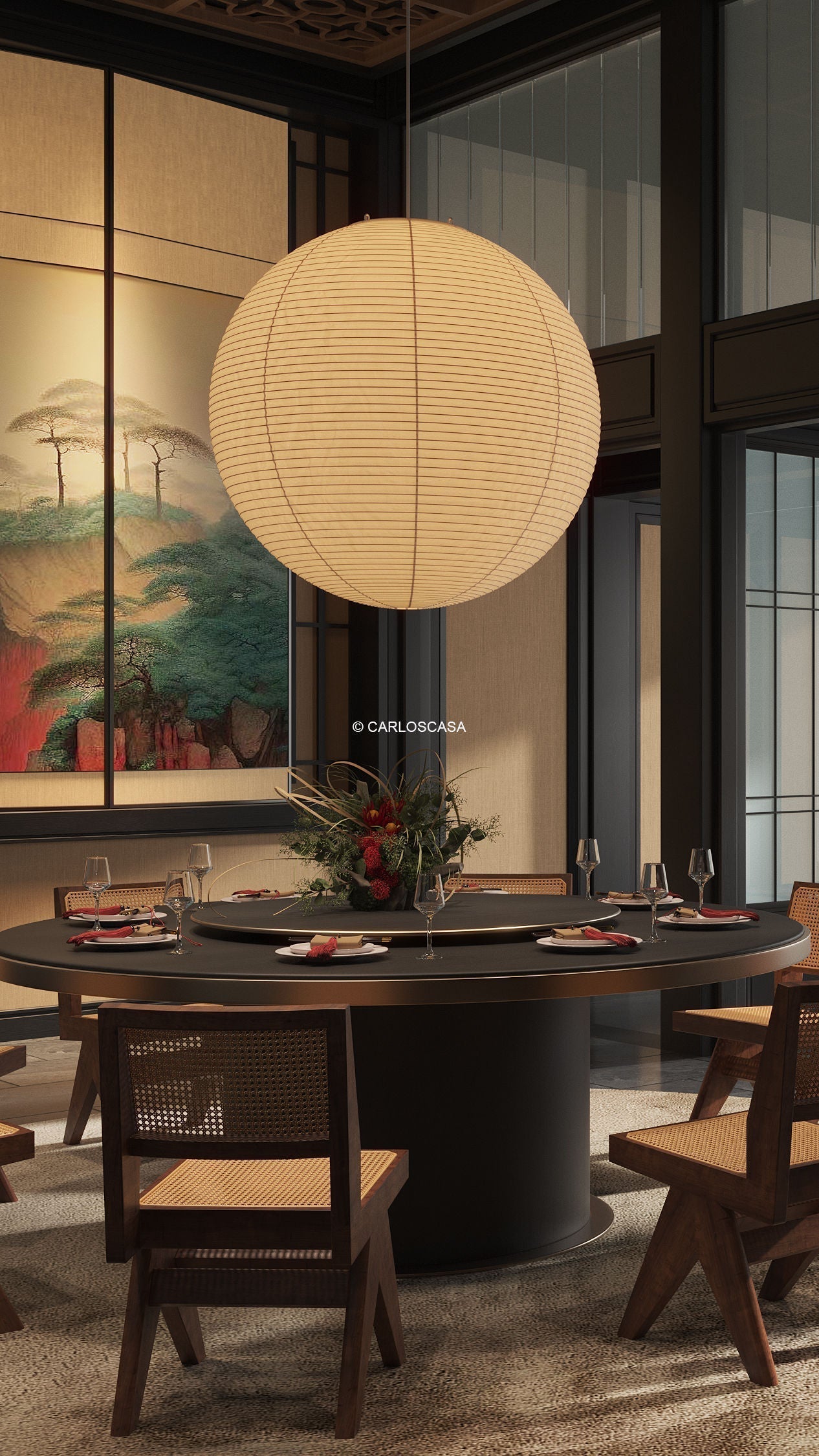 Unique Paper Globe Pendant Lamp 1-Light