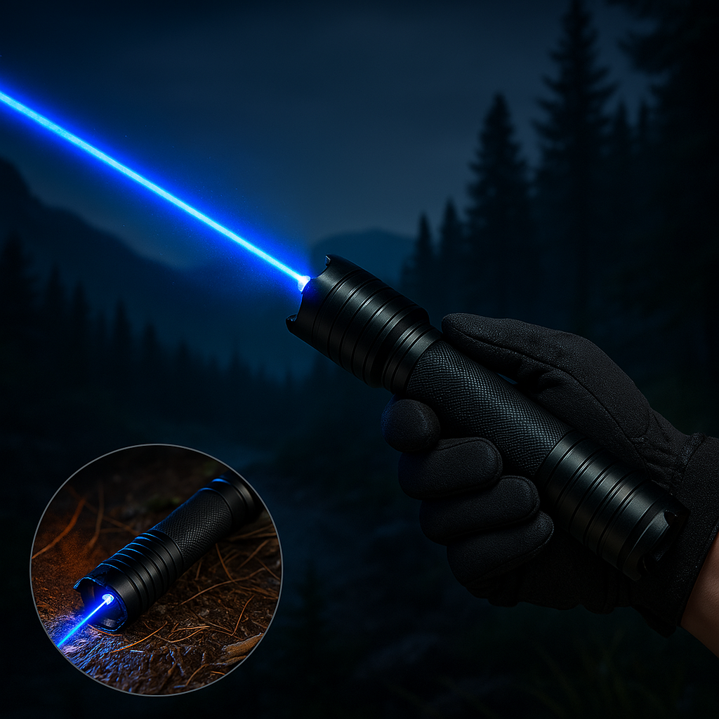 Powerful Blue Laser Tactical Flashlight 5000m Range