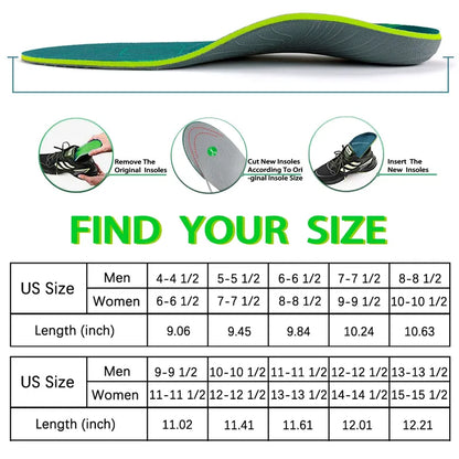 Comfortable Arch Support Orthotic Insoles for Runners