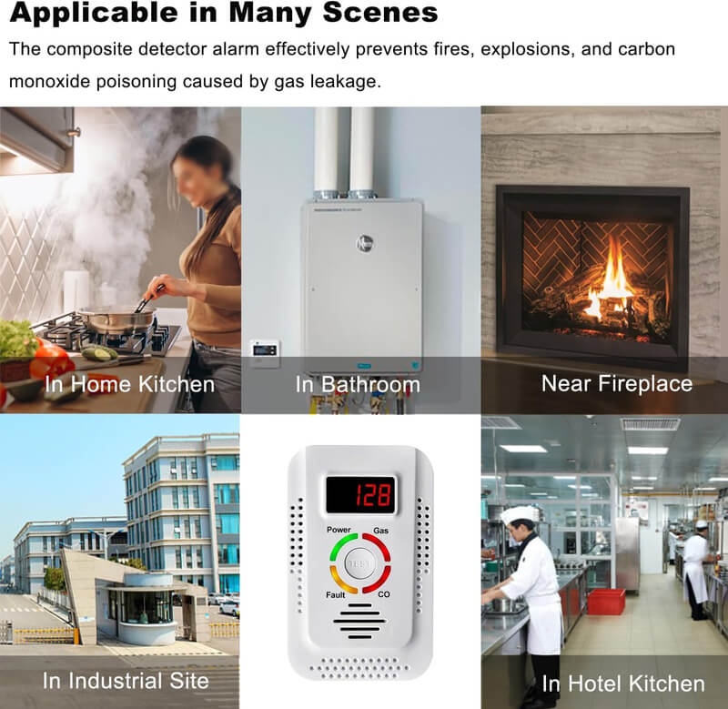 Accurate Home Gas Leak Carbon Monoxide Detector Alert
