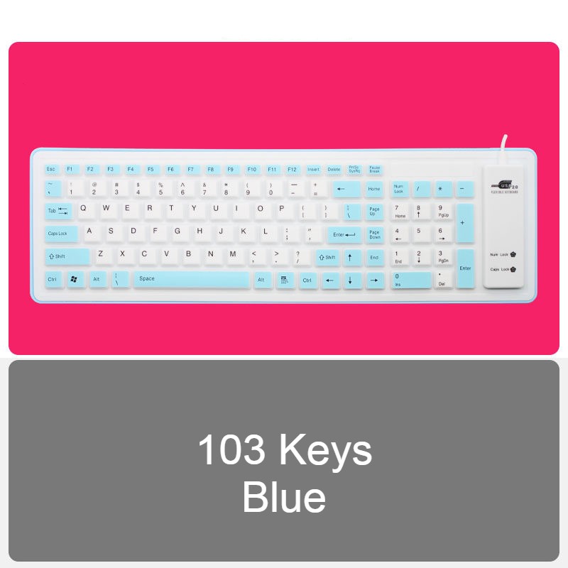 Portable Folding Soft Keyboard with USB Cable
