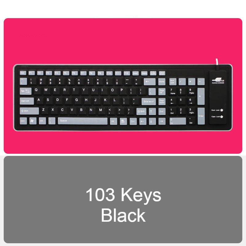 Portable Folding Soft Keyboard with USB Cable - Fesara