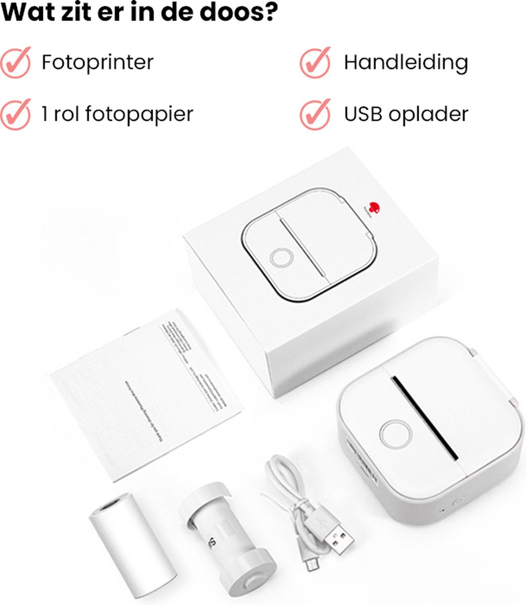 Portable Mini Mobile Printer with Free Paper Roll