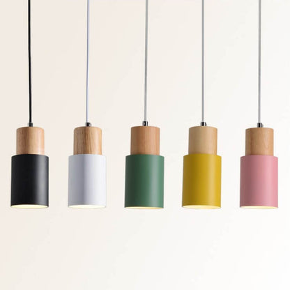 Rustic Wooden Round LED Pendant Light