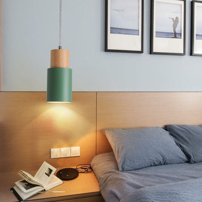 Rustic Wooden Round LED Pendant Light