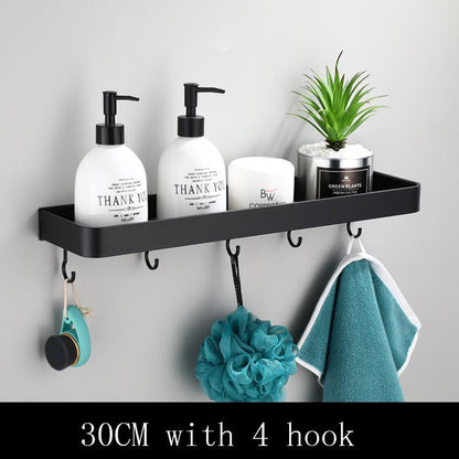 Modern Black Metal Wall Storage Shelf