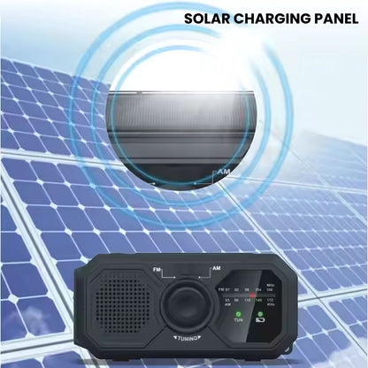 Compact Solar Hand Crank Emergency Radio