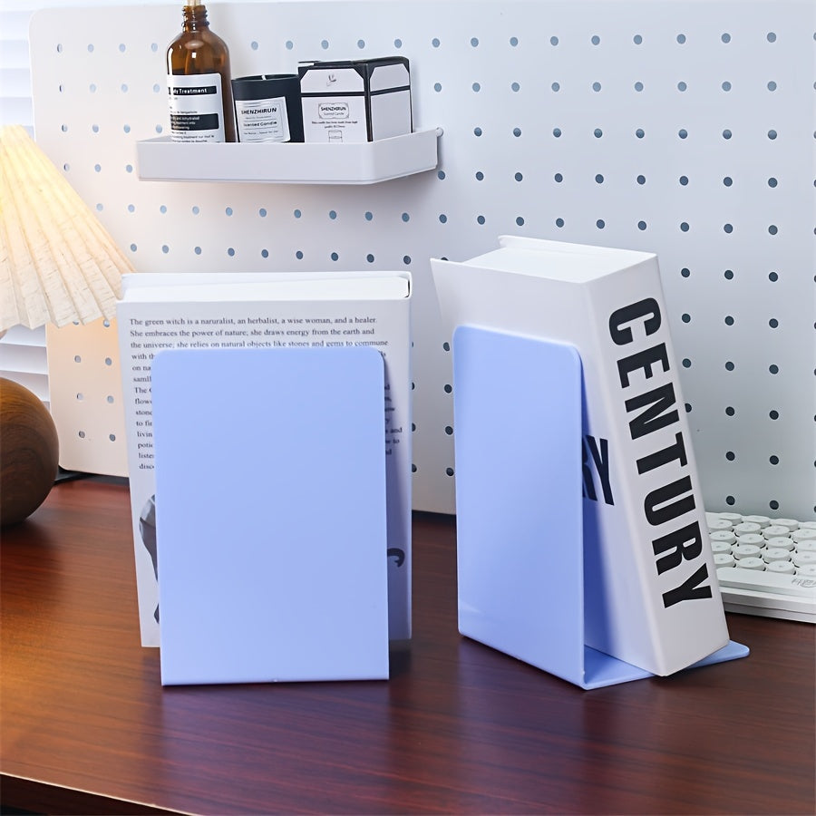 Transparent Glass Book Ends Set of 2