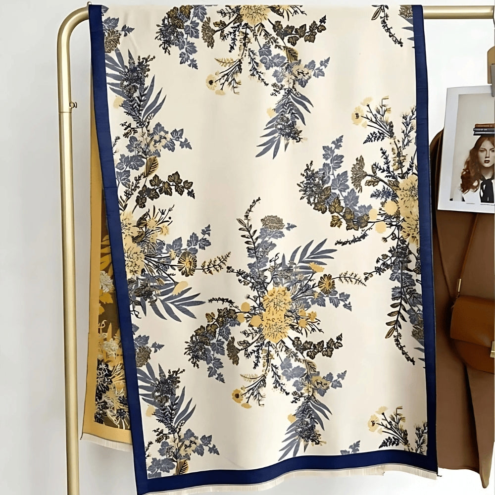 Lightweight Floral Reversible Silk Scarf