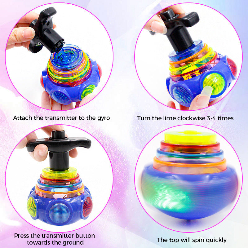 Fun Musical Spin Top Toy with Launcher