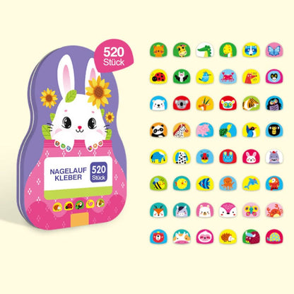 Fun Kids Nail Art Sticker Set (520 Pieces)