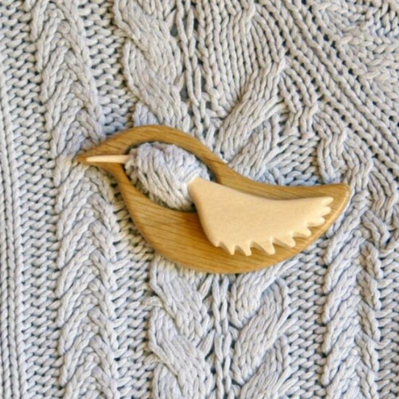 Cute Wooden Animal Pin Badge