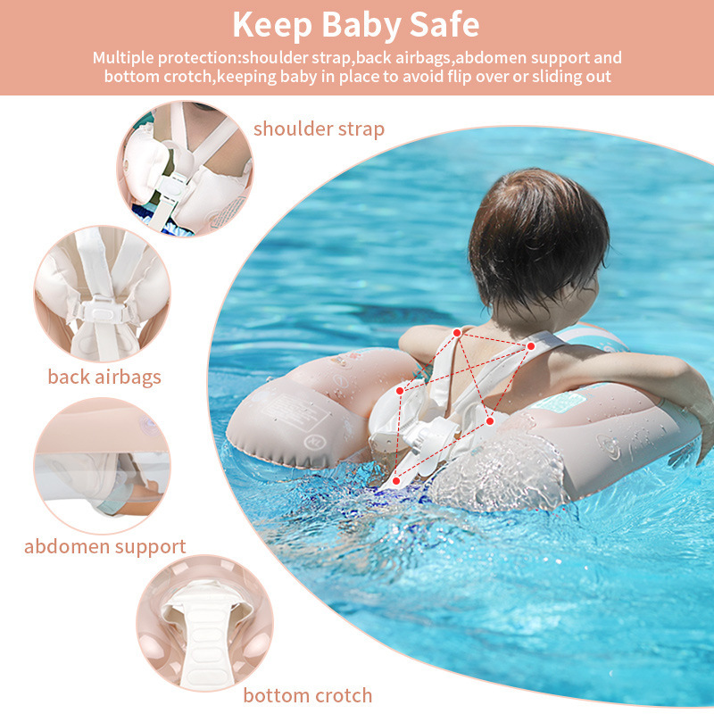 Baby Pool Float with Sun Shade - Inflatable Swim Aid