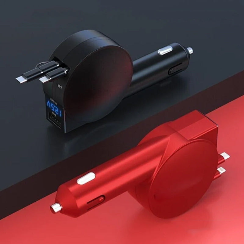 Compact 3-in-1 Fast Car Charger Adapter
