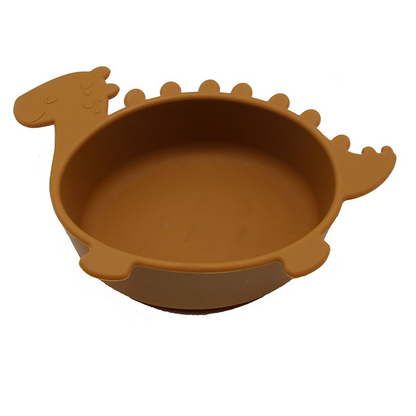 Soft Silicone Baby Bowl with Dinosaur Design