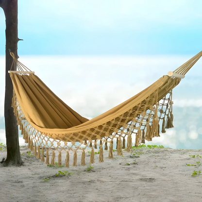 Luxury Hammock with Solid Wood Frame - Indoor Outdoor Use