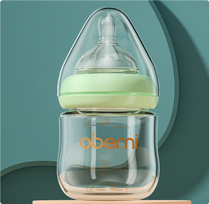 Gentle Baby Bottle with Silicone Nipple - Safe Anti Colic