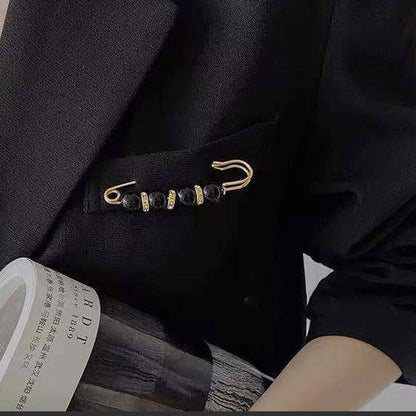 Luxury Pearl and Metal Pin Brooch
