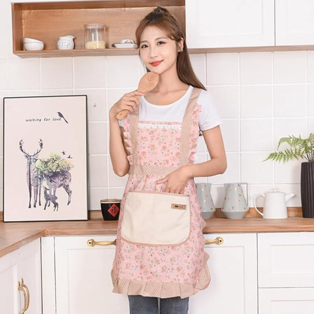 Classic Kitchen Apron Beautiful Floral Pattern