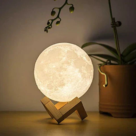 Glowing Moon Night Lamp - Portable - USB Rechargeable