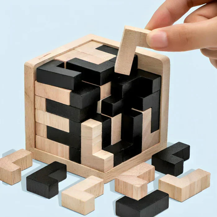 Challenging 3D Wood Puzzle Brain Teaser Toy - Fesara