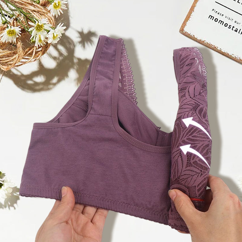 Simple Lace Bralette with Zip Front Closure