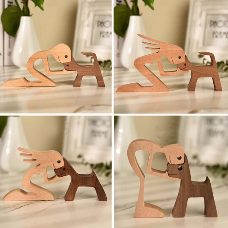 Cute Animal Figurine Wood Home Decor