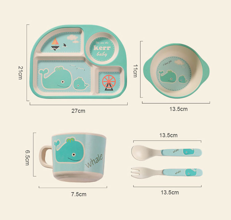 Cute Cloud Baby Dinner Set - Plate, Bowl, Cup & Utensils