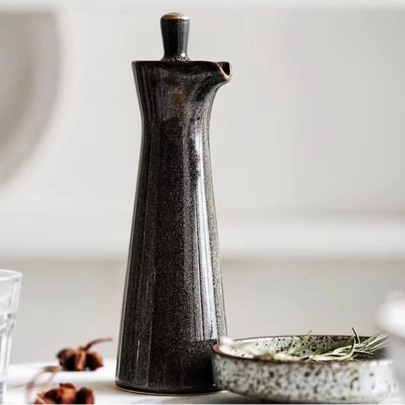 Small White Ceramic Oil and Spice Jar - 120ml