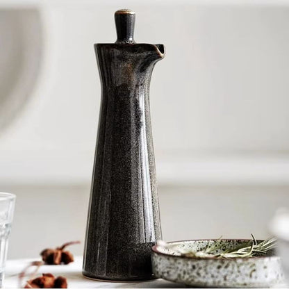 Small White Ceramic Oil and Spice Jar - 120ml