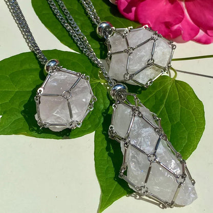 Sparkling Gemstone Crystal Pendant Necklace
