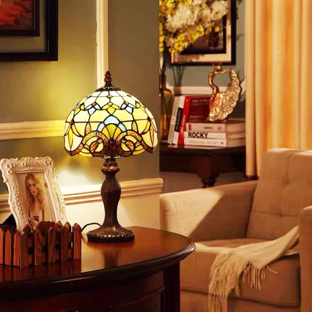 Stylish Rechargeable LED Tiffany Table Light - Fesara