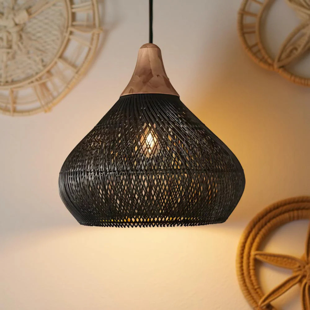 Natural Woven Hanging Light Fixture