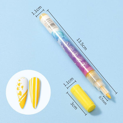 Fesara | Slim 12 Shade Curved Nail Art Pen