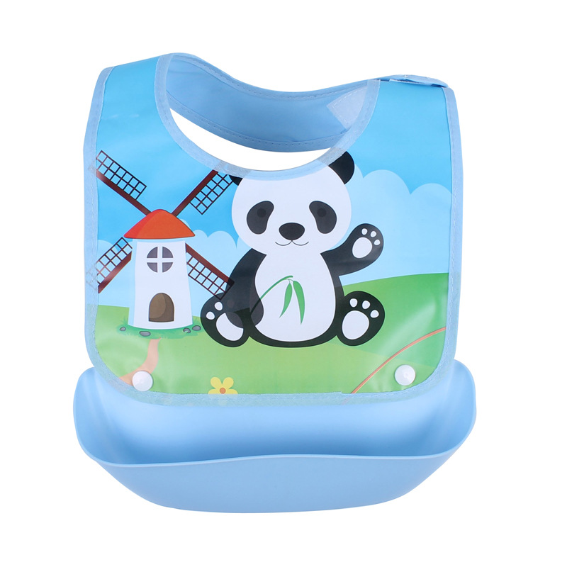 Soft Baby Bib with Crumb Tray - Easy Clean Waterproof Design