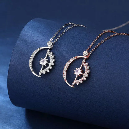 Celestial Moon Star Pendant Necklace