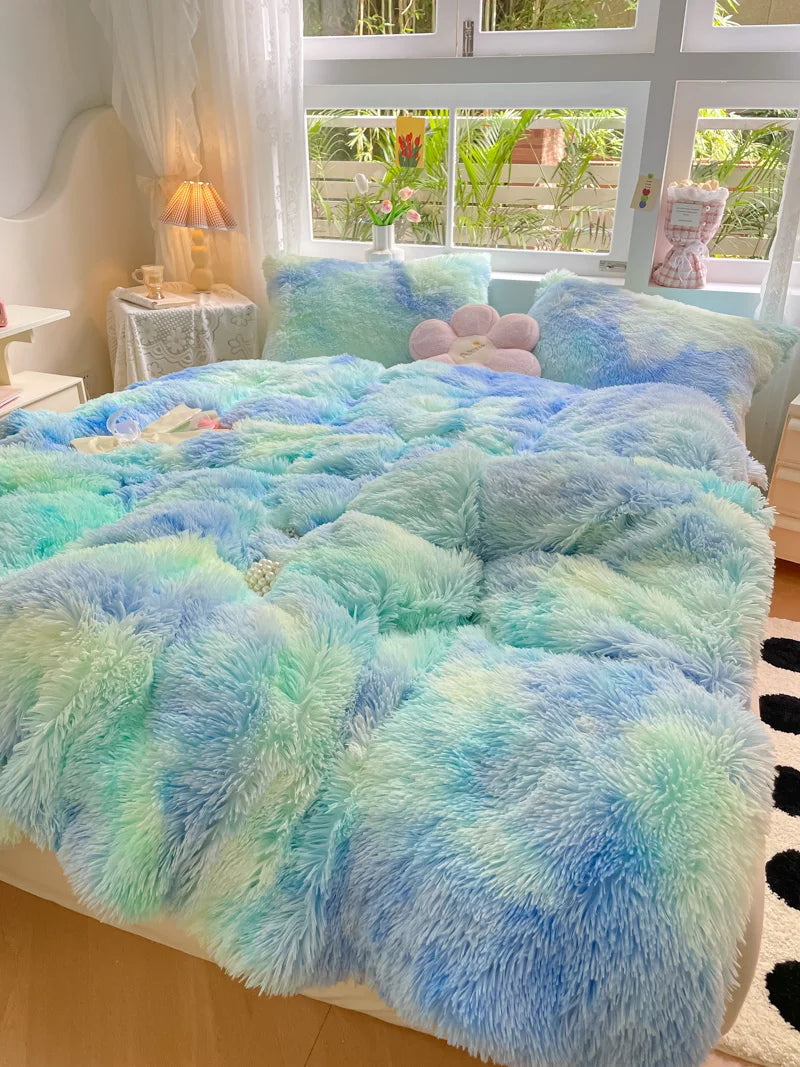 Pastel Color Plush Duvet Cover