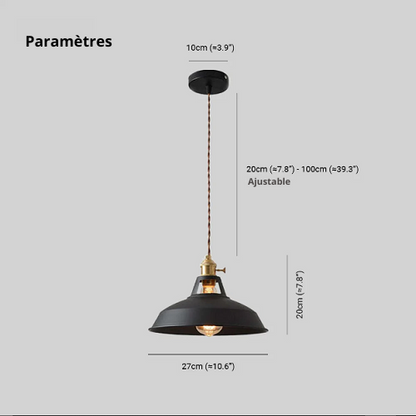 Retro Chic Metal Pendant Lamp for a Warm Glow