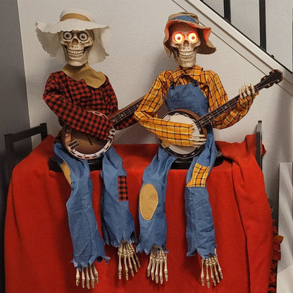 Funny Cartoon Banjo Skeleton Figures