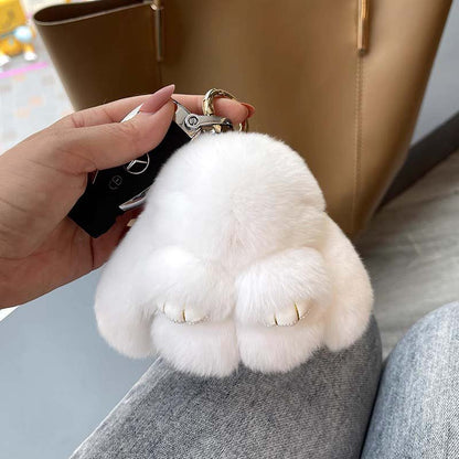 Adorable Plush Bunny Pom Pom Keychain Gift Set - Fesara