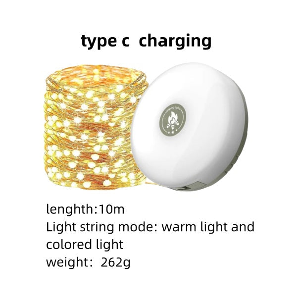 Compact Outdoor Battery String Lights