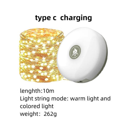 Compact Outdoor Battery String Lights