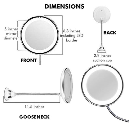 Fesara | 10x Magnifying LED Vanity Mirror