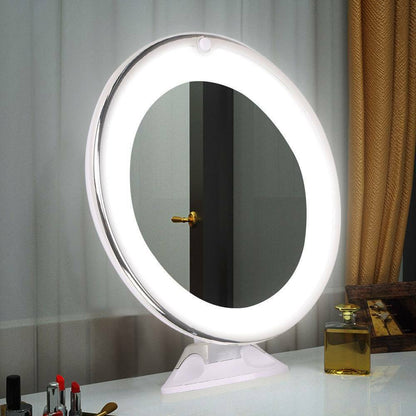 Portable LED Makeup Mirror 10x Magnification Rotating