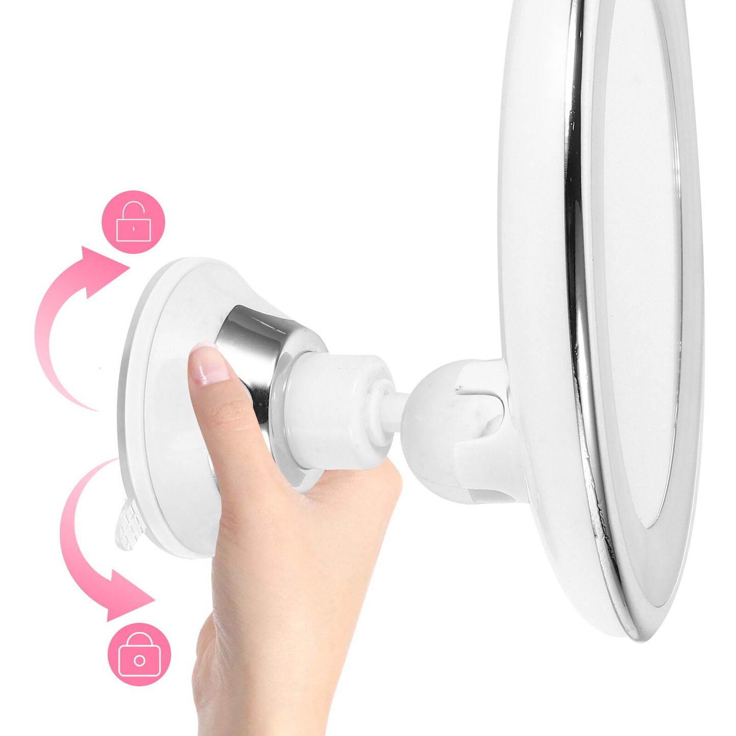 Portable LED Makeup Mirror 10x Magnification Rotating