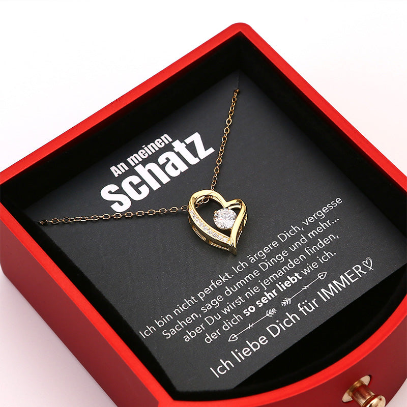 Timeless Rose Gift Box with White Gold Heart Necklace