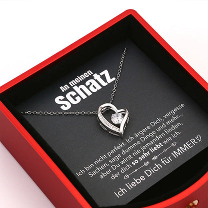 Timeless Rose Gift Box with White Gold Heart Necklace