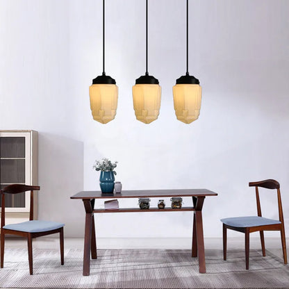 Vintage Retro Pendant Lamp with Glass Shade