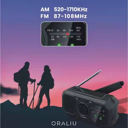 Compact Solar Hand Crank Emergency Radio